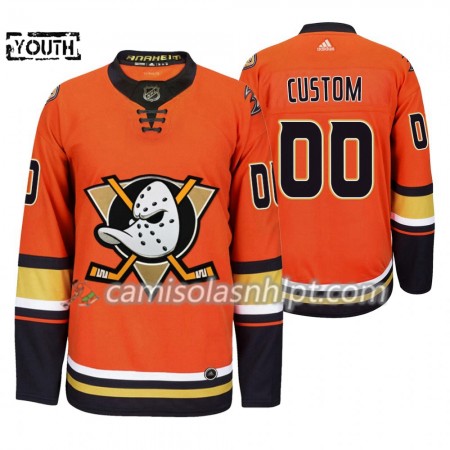 Camisola Anaheim Ducks Personalizado Adidas 2019-2020 Laranja Authentic - Criança